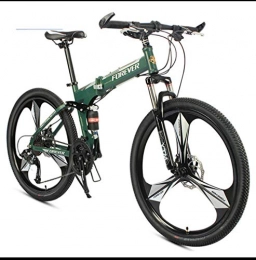 Domrx Bike 26-inch 24 Body Wheele Student Folding Speed Double Disc Brake Variable Speed Bike-Army Green_49cm(170cm-175cm)_24