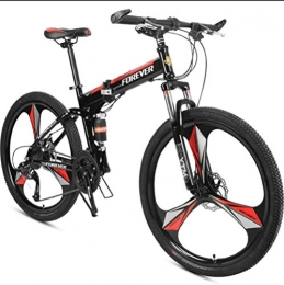 Domrx Folding Bike 26-inch 24 Body Wheele Student Folding Speed Double Disc Brake Variable Speed Bike-Red_49cm(170cm-175cm)_24