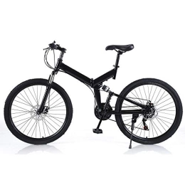 SanBouSi Folding Bike 26 Inch Folding Bike 21 Speed Mountain Bike MTB Bicycle Full Suspension Disc Brake Unisex Adult Mountain Bicycle Black, Suitable for Heights from 165-190 cm