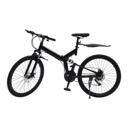 26 Inch Folding Bike Adult Bike 21 Speed Mountain Bike Youth Bike with Full Suspension Disc Brake Suitable for Outdoor Sports, Racing, Training, Travel