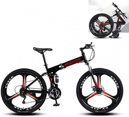 SAFT Bike 26 Inch Folding Bike Speed Mountain Bike 3-Spoke Wheels MTB, Men's And Women's Bikes (Color : Black, Size : 26inches)