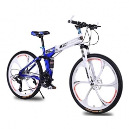 Allround Helmets Bike 26 Inch Folding Mountain Bike, 24 / 27 Speed Adult Men Women MTB Bicycle Double Shock-Absorbing Disc Brake Folding Mountain Bike Male and Female Student Bicycle D, 26in24Speed