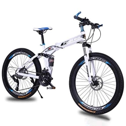 Allround Helmets Bike 26 Inch Folding Mountain Bike, 24 / 27 Speed Adult Men Women MTB Bicycle Double Shock-Absorbing Disc Brake Folding Mountain Bike Male and Female Student Bicycle E, 26in27Speed