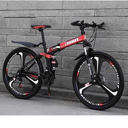 WSS Folding Bike 26-inch folding mountain bike-dual shock absorbers, disc brakes, suitable for adult male and female off-road bicycles