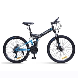 Bananaww Bike 26 Inch Folding Mountain Bike with 24 Speeds, All-Terrain Bicycle with Full Suspension Dual Disk Brakes Mens Hardtail Mountain Bikes for Dirt Sand Snow More, Adult Road Bike