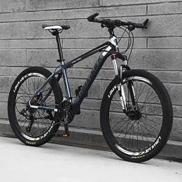 SHUI Folding Bike 26 Inch Folding Outroad Mountain Bike, 21 / 24 / 27 Speed Full Suspension MTB, High-Tensile Carbon Steel Frame, Double Disc Brake Bicycles for Men and Women Cycling Enth Black-Grey-24 speed