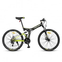 CXSMKP Bike 26 Inch Mountain Bike Folding Bikes with High Carbon Steel Frame, 24 Speed, Double Disc Brake And Rear Suspension Anti-Slip Bicycles