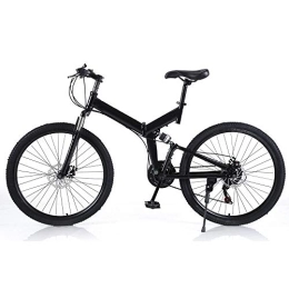 Fetcoi Bike 26 Inch Mountain Bike Unisex Folding Bicycle Adult, 21 Speed Two-Wheel Carbon Steel, Shock Absorption Disc Brake, Max Load Weight 150 Kg