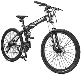 Aoyo Folding Bike 26 Inch Mountain Bikes, Adult 27-Speed Dual-Suspension Mountain Bike, Aluminum Frame Bicycle, Men's Womens Adjustable Seat Alpine Bicycle, (Color : Black, Size : Foldable)