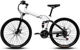  Folding Bike 26 Inch Mountain Bikes Folding High Carbon Steel Frame Variable Speed Double Shock Absorption Three Cutter Wheels Foldable Bicycle Suitable for People with A Height of 160-185Cm-G_24 speed Perf