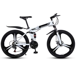 WYZDQ Folding Bike 26-Inch Portable Mountain Bike, 21 / 24 / 27 Speed Road Bike, Folding Bike for Men And Women Suitable for Outdoor And Work, White, 24 speed