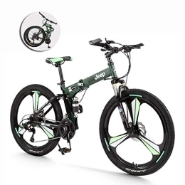 AYDQC Bike 26 Inch Wheel Aluminum Alloy Mountain Bike For Adult 24 Speed Folding Bike Bicycle And Durable Road Bike Light Weight Mini Bike Portable Bicycle For Outdoor Sport (Color : Green) fengong