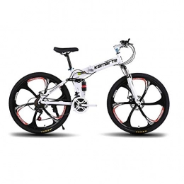 XINGXINGNS Folding Bike 26" Mountain Folding Bicycle, Durable high-carbon steel thickened frame, Double Shock Absorber 27 Speed Folding Bicycle Great for City Riding and Commuting, Freestyle Bike for Boys and Girls