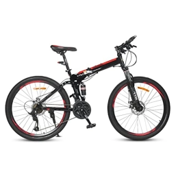 FMOPQ Folding Bike 26in Foldable Mountain Bike 24-Speed Aluminum Alloy Hard Frame Shock Absorber Bikes Double Disc Brakes Bicycle Male and Female Variable Speed Exercise Fitness Bicycles Safe Secure
