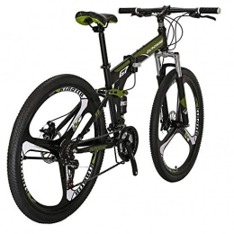 EUROBIKE Bike 27.5 inch Wheel Mountain Bike Folding Bicycle 21 Speed Dual Disc Brake (armygreen)