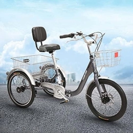 Generic  3 wheel bikes Three Wheel Bike Adult Folding Trike 7 Speed Folding Adult Tricycle 3 Wheel Bikes with Low Step-Through Foldable Tricycle with Basket for Adults Women Men Seniors Cycling Pedalling