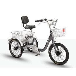 Generic  3 wheel bikes Three Wheel Bike Folding Adult Tricycle 7 Speed Foldable Adult Trikes 3 Wheel Bikes with Low Step-Through with Basket for Seniors Women Men Cycling Pedalling