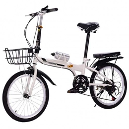 DFKDGL Folding Bike 6-speed Womens Bike Double-brake Folding Bike Bicycle, City Bike With Aluminum Alloy Rim And Removable Car Basket For Commuters Outdoor Cycling (Color : D, Size : 20in) Unicycle