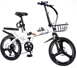 Generic Folding Bike 7 Speed Drive Bikes, Foldable Bikes, Folding Bike, disc brake High Carbon Steel Frame, Easy Folding City Bicycle with Rear Carry Rack, for Men Women (B 22in)
