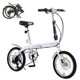 TXOTN Bike 7 Speed Folding Bicycle For Adults, Lightweight Folding City Bike, Mechanical Disc Brakes, High-carbon Steel Frame, Non-slip Wear-resistant Tires, Suitable For Adult Men And Women