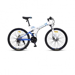 8haowenju Folding Bike 8haowenju 26-inch 24-speed, Full Shock-absorbing Shock-absorbing Folding Bike, Urban Men's And Women's Bicycles, Student Mountain Bikes, Bicycles (Color : White)