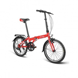 8haowenju  8haowenju Folding Bicycle, 20-inch 6-speed, Men's And Women's Quick-loading Light Portable Bicycle, Aluminum Alloy (Color : Red, Edition : 6 speed)
