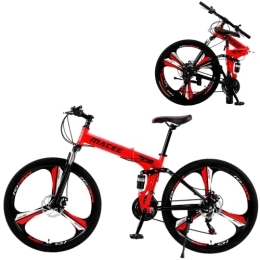 AASSDOO Folding Bike AASSDOO 26 Inch Mountain Bike MTB Foldable Bicycle - With 21 Speed Dual Disc Brakes Full Suspension Non-slip Adult Sport Bike Double Disc Brake Bicycle for Adults Mens Boys Women