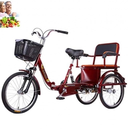 Dongshan Bike Adult 3-wheel tricycle for the elderly parents tricycle 20inch folding and comfortable with rear basket ladies bicycles single chain shock-absorbing front fork human bicycle scooter pedal double