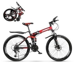 STRTG Bike Adult Folding Bike, Foldable Outroad Bicycles, Men Women Folding Mountain Bikes, for 24 * 26in 21 * 24 * 27 * 30 Speed Outdoor Bicycle