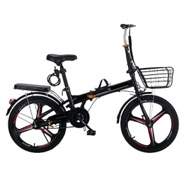 Generic Bike Adult Folding Bike, Folding Bike, Lightweight Foldable Bicycle, Carbon Steel Height Adjustable Camping Bicycle Folding Bike for Adult Men Women (B 20in)