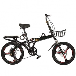 Zunruishop Folding Bike Adult Folding Bikes Folding Bicycle Shock Absorption Optional Variable Speed Male And Female Young Students Lightweight Double Disc Brake Leisure Pedal Bicycle 20 Inch Top With + Speed Change + Double