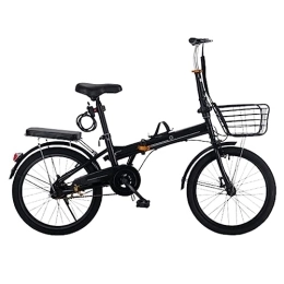 Generic Bike Adult Folding Bikes, Mountain Bike Portable Bicycle High Carbon Steel Frame Adjustable Height Bicycle for Adult Student (C 20in)