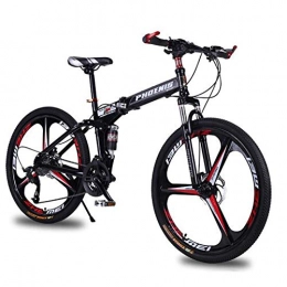 Allround Helmets Folding Bike Adult Folding Mountain Bike, 26 Inch MTB Bicycle 24 / 27Speed Folding Outroad Bicycles Double Shock-Absorbing Disc Brake Folding Mountain Bike Male and Female Student Bicycle D, 26in24Speed