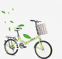 AKIGN Folding Bike Adult Folding Road Bicycle, Folding Small Portable Steel Frame Anti-Skid 20 Inch Mini Lightweight Compact Small Portable Road Bicycle for Urban Commuter Office Worker Students green