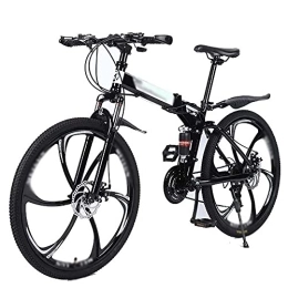 COUYY Folding Bike Adult Mountain Bike, Bicycle High Carbon Steel Double Disc Brake Folding MTB Student Bicycle Men And Women Outdoor Bikes, 21speed
