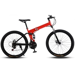  Bike Adult Mountain Bike Dual Disc Brake Foldable Bicycle With 21 / 24 / 27 Speeds Drivetrain, 24-inch Wheel, Dual Disc-Brake, High Carbon Steel Frame, Three-knife Wheel Commuter Bike For Adults And Teens