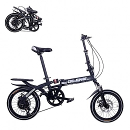 Asdf Folding Bike Adult mountain bike- Folding Adult Bicycle, 14-inch Labor-saving Shock-absorbing Commuter Bicycle 6-Speed Variable Speed Quick Folding Adjustable Double Disc Brake, 4 Colors