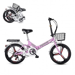 Asdf Folding Bike Adult mountain bike- Folding Adult Bicycle, 20-inch 6-Speed Variable Speed Integrated Wheel, Free Installation Commuter Bicycle, Adjustable and Comfortable Seat Cushion