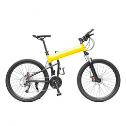 LXJ Folding Bike Adult Mountain Bike Outdoor Off-road, 24-inch Wheels, All-aluminum Axle-center Folding Frame, 24-speed Hydraulic Disc Brakes Can Lock Suspension
