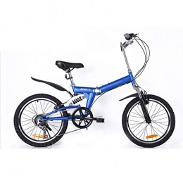 LQLD Folding Bike Adult Mountain Bikes Speed Bicycle Suspension Steel Carbon Mountain Bicycles To Ride More Comfortable Load Capacity130kg Folding Bicycles, Blue