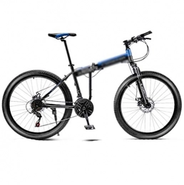 Llpeng Folding Bike Adult Off-road Mountain Bike, Unisex Bicycles, 24 Inch 21 Speed Folding Variable-speed Mountain Bike，Double Shock-absorbing Spoke Wheels Student MTB Racing, 8-second Folding Flat Ground Universal
