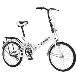 AGrAdi Bike Adult Road Racing Bike Mountain Bikes 20-inch Foldable Lightweight Bicycle for Adult, Students, Women's City Mountain Cycling Bike with Back Seat (White)