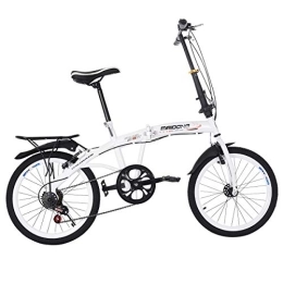 AGrAdi Bike Adult Road Racing Bike Mountain Bikes 20in Folding Bicycle 7 Speed City Suspension Compact Bike with High Tensile Steel Urban Commuters Mountain Bike for Adult Men and Women Teens (White)