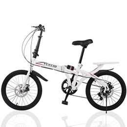 AGrAdi Bike Adult Road Racing Bike Mountain Bikes 20in Folding Bikes for Adult 7 Speed ?City Folding High Tensile Leisure Lightweight Aluminum Compact Bike Urban Commuters Outdoor Bikes for Men Wome (White