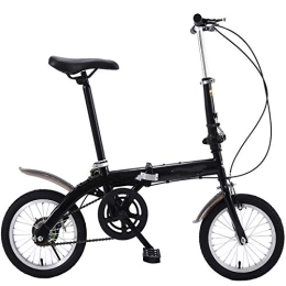 RECORDARME Folding Bike Adult Work Bike Road Folding Bicycle, for Men 14 Inch Wheel Carbon Racing Front and Rear Mechanical Ride, for Urban Environment and Commuting To and From Get Off Work BlackVbrake