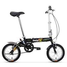 DJYD Bike Adults Folding Bikes, Unisex Kids Single Speed Foldable Bicycle, Lightweight Portable Mini 14 inch Reinforced Frame Commuter Bike, Blue FDWFN (Color : Black)