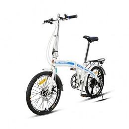 AEDWQ Bike AEDWQ 7-speed Folding Mountain Bike, 20-inch High Carbon Steel Frame, Double Disc Brake Bike, MTB Tires, White Red / White Blue (Color : White blue)