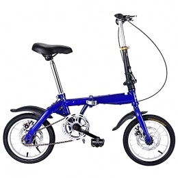Agoinz Folding Bike Agoinz Bicycl Mountain Bike Dustproof Wear-resistant Tires Low Friction, Effortless Riding, Breathable And Smooth Soft Cushion, Blue Folding Bike, 16 Inches