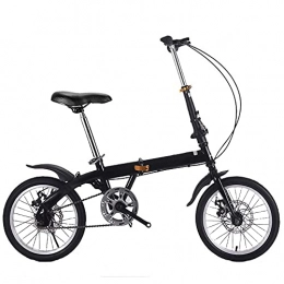 Agoinz Folding Bike Agoinz Black Bicycl Mountain Bike Effortless Riding Folding Bike 16 Inches Dustproof Wear-resistant Tires Low Friction, Breathable And Smooth Soft Cushion