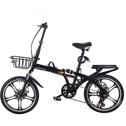 Agoinz Bike Agoinz Black Folding Bike Mountain Bike, Dustproof Wear-resistant Tires Bicycl Low Friction, Effortless Riding, Breathable And Smooth Soft Cushion